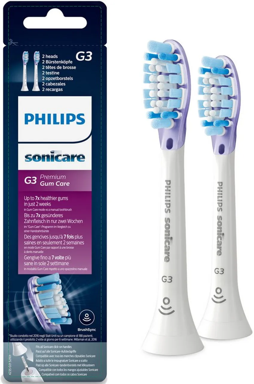 Philips Sonicare Aufsteckbürsten HX9052 Premium Gum Care, besonders weiche Borsten