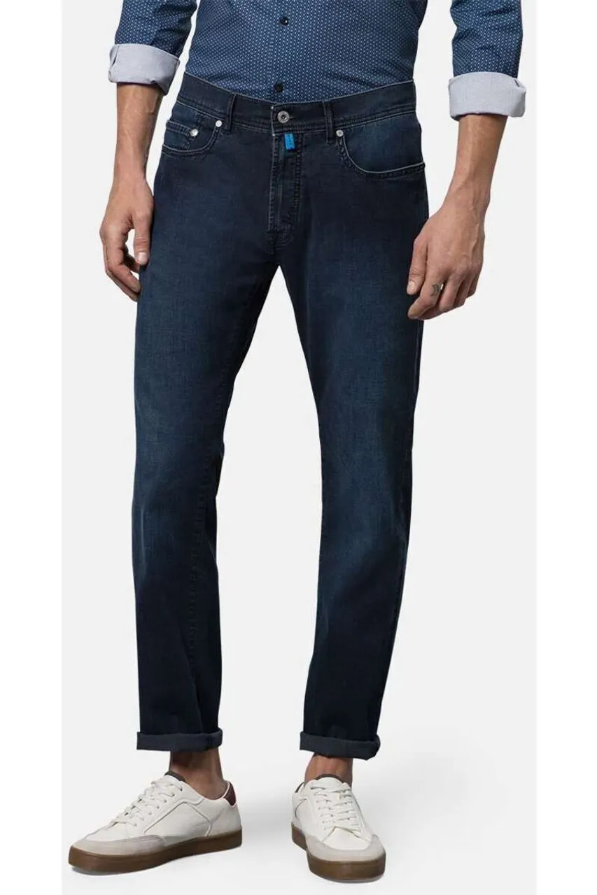Pierre Cardin Lyon Future Flex Modern Fit Jeans blau/schwarz, Einfarbig