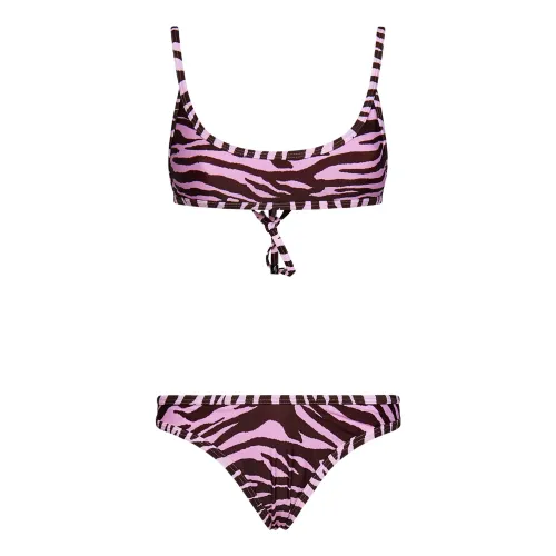Pinkes Zebra-Print Bandeau-Bikini Ss23 The Attico