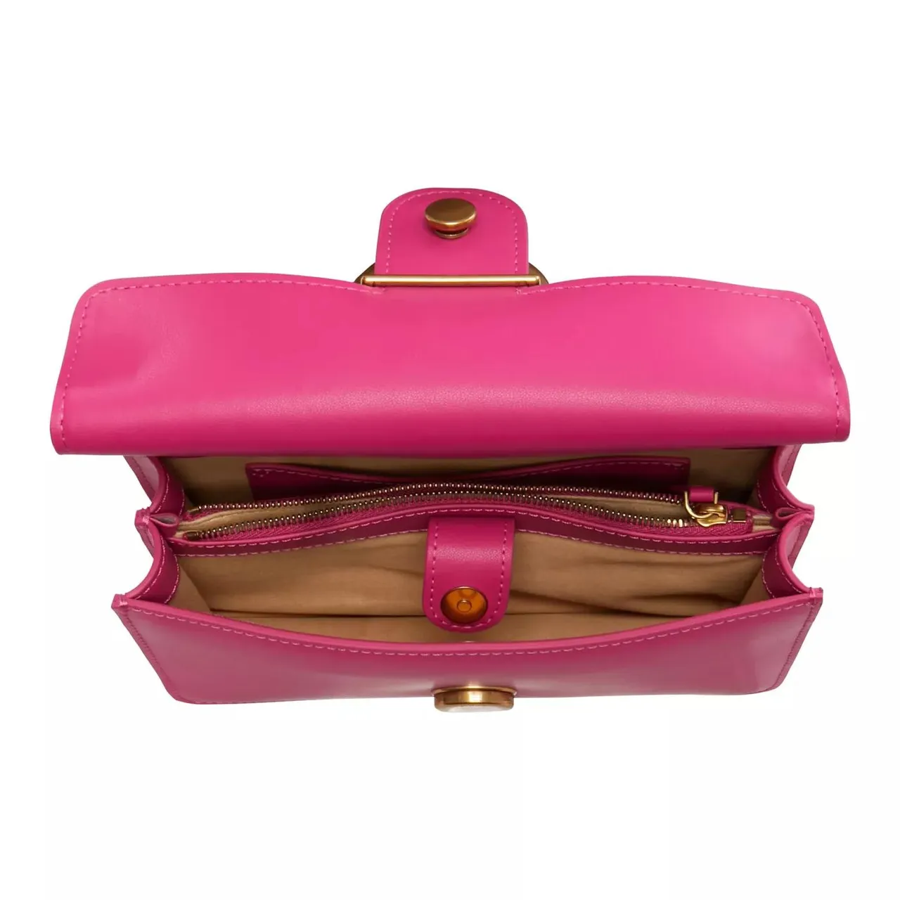 Pinko Crossbody Bags - Pinko Love Rosa Leder Umhängetasche 100074-A0F1-N1 - Gr. unisize - in Gold - für Damen