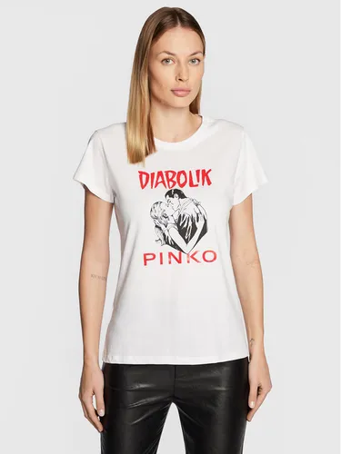 Pinko T-Shirt DIABOLIK Fabiana 1L1098 Y5SN Weiß Regular Fit