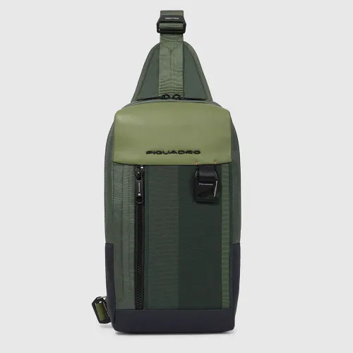 Piquadro ipad®mini Shoulder Bag aus recyceltem Stoff Verde