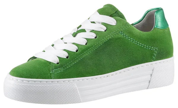 Plateausneaker GABOR "FLORENZ" Gr. 39, grün (apfelgrün) Damen Schuhe Sneaker
