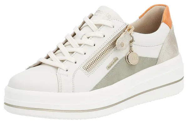 Plateausneaker REMONTE "ELLE-Collection" Gr. 38, weiß (offwhite kombiniert) Damen Schuhe Sneaker