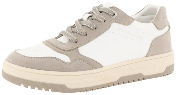 Plateausneaker TOM TAILOR "Finnja" Gr. 40, grau (taupe, weiß) Damen Schuhe Sneaker