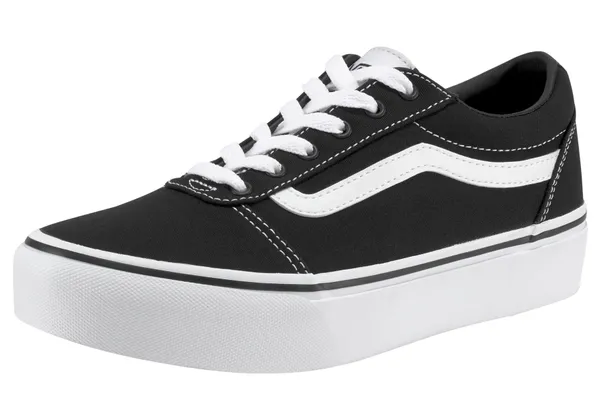 Plateausneaker VANS "Ward Platform" Gr. 31, schwarz-weiß (schwarz, weiß) Schuhe Skaterschuh Canvassneaker Sneaker low