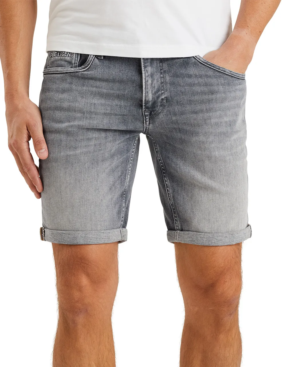 PME Legend Herren Jeans Short NIGHTFLIGHT - Regular Fit - Blau - Grau