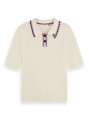 Pointelle knitted polo - Größe S - Multicolor - Frau - Strickware - Scotch & Soda