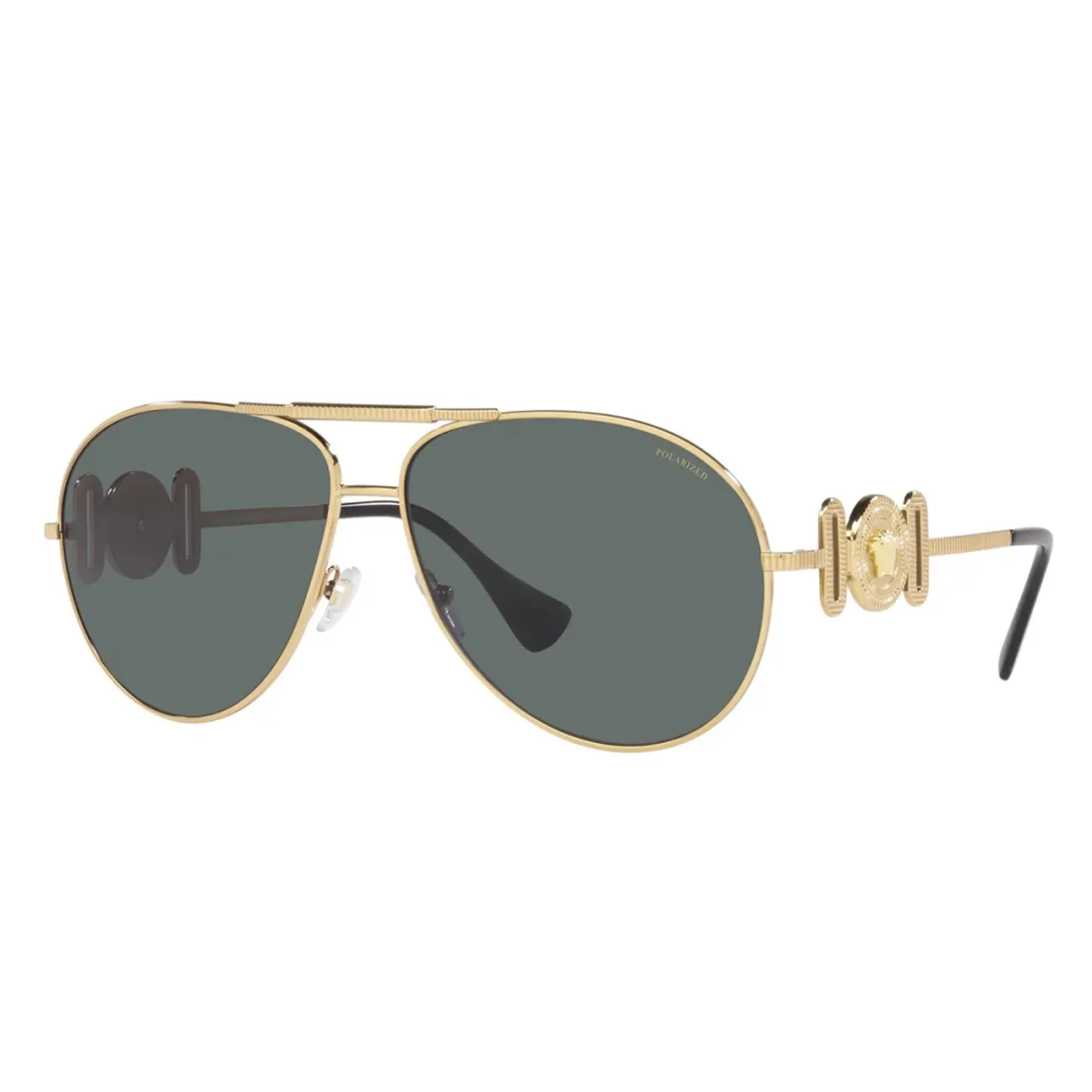 Polarisierte Piloten-Sonnenbrille mit goldener Fassung Versace