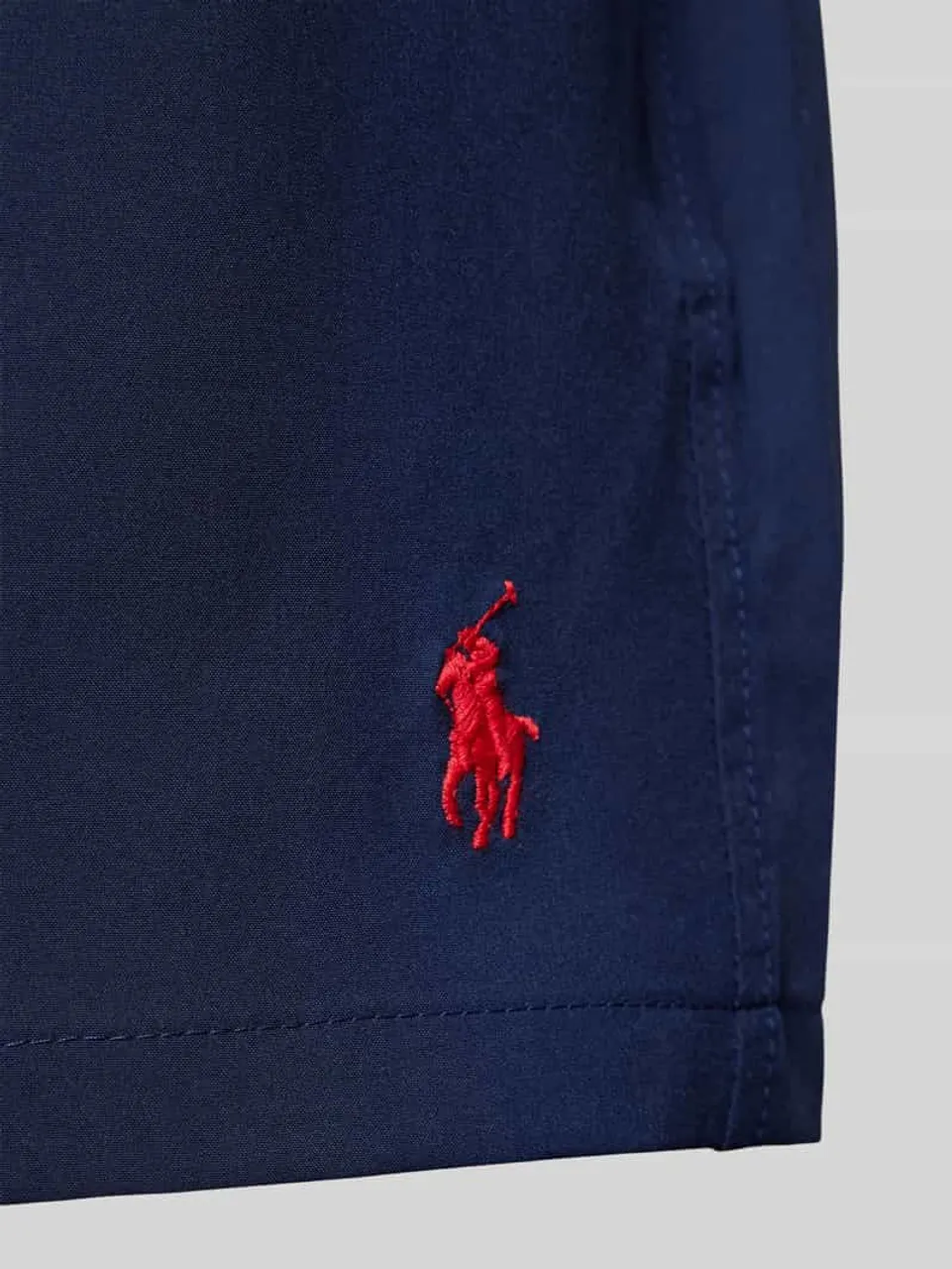 Polo Ralph Lauren Badehose mit Logo-Stitching Modell 'TRAVELER' in Marine