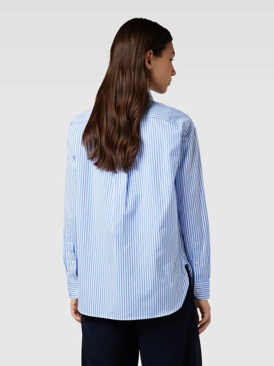 Polo Ralph Lauren Bluse mit Streifenmuster und Logo-Stitching in Blau