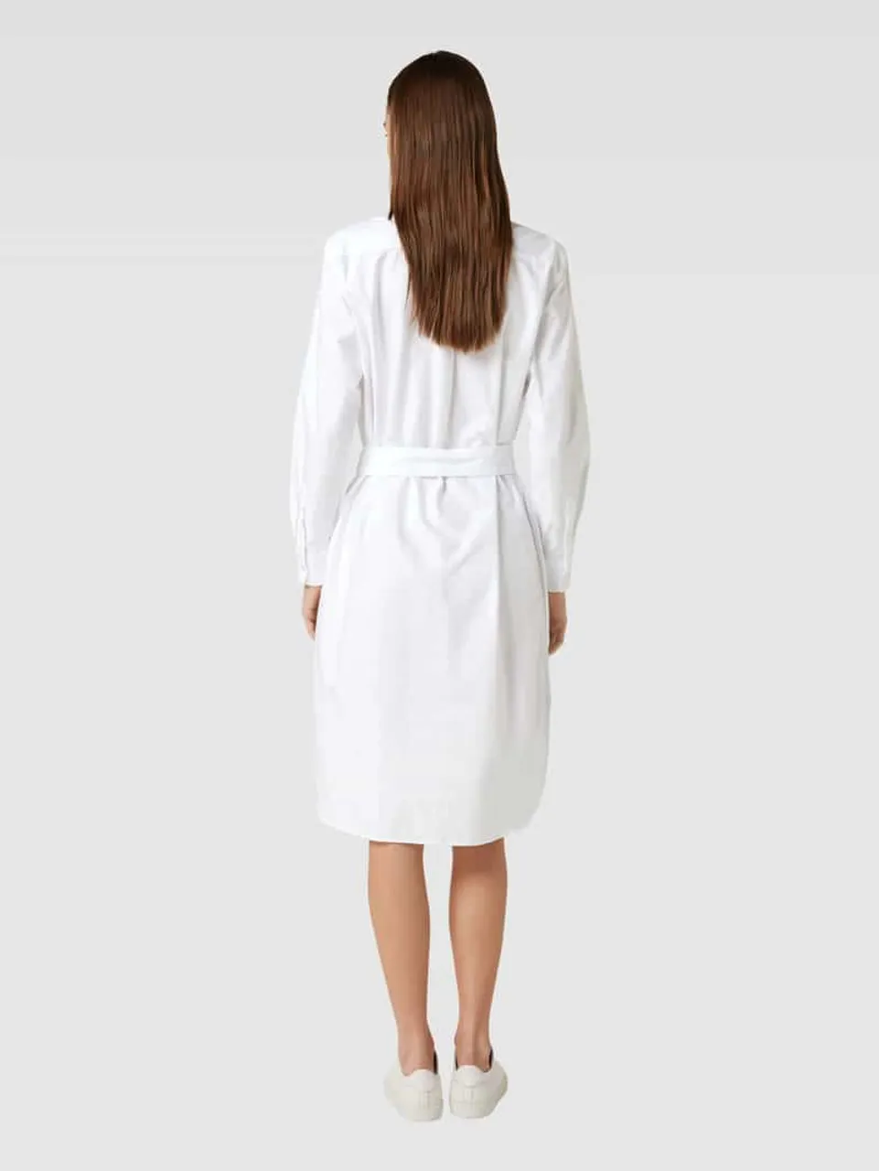 Polo Ralph Lauren Blusenkleid mit Logo-Stitching und Knopfleiste Modell 'CORY' in Weiss