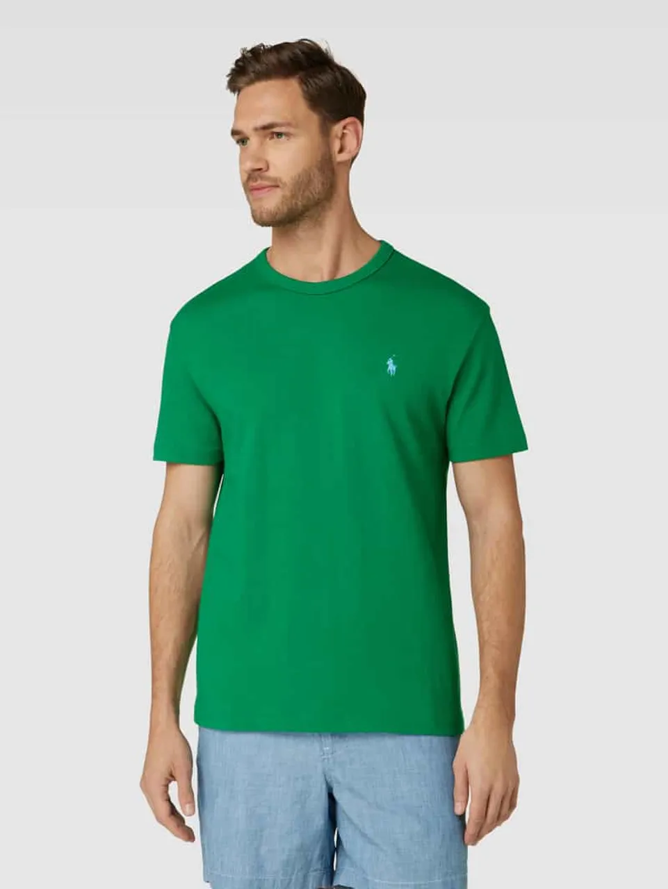 Polo Ralph Lauren Classic Fit T-Shirt mit Label-Stitching in Khaki
