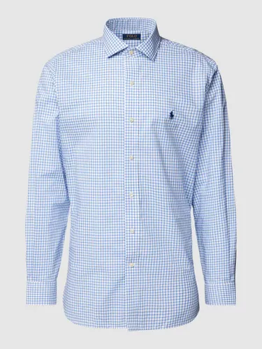 Polo Ralph Lauren Custom Fit Business-Hemd mit Gitterkaro in Bleu