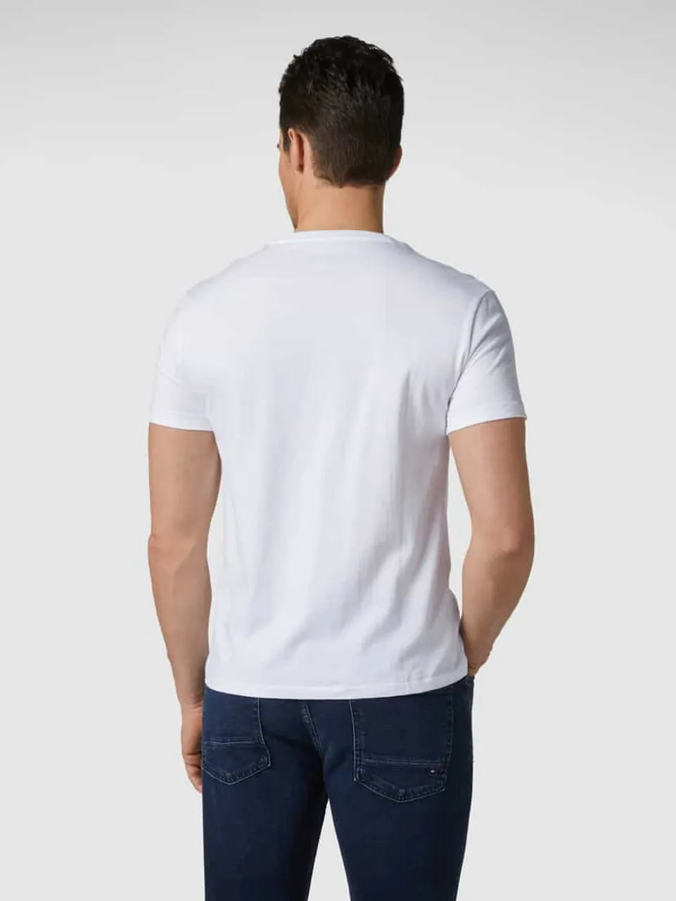 Polo Ralph Lauren Custom Slim Fit T-Shirt mit Logo-Stickerei in Weiss