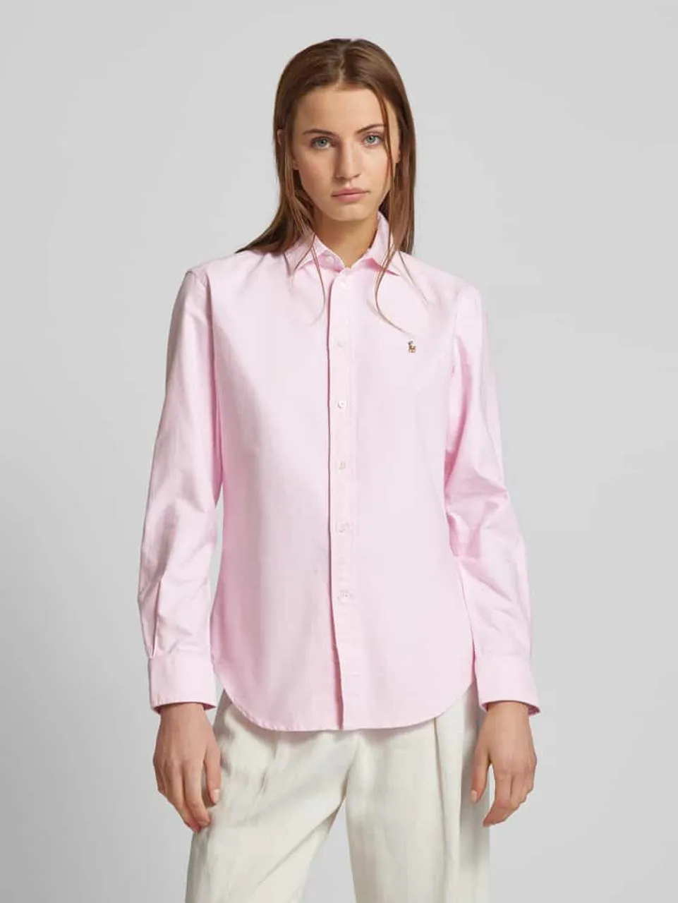 Polo Ralph Lauren Hemdbluse mit Label-Stitching in Rosa