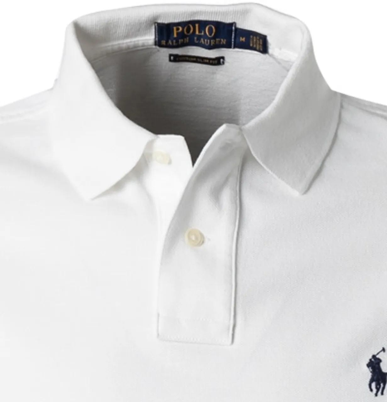 Polo Ralph Lauren Herren Polo-Shirt weiß Baumwoll-Piqué Slim Fit