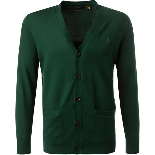 Polo Ralph Lauren Herren Pullover grün unifarben Slim Fit
