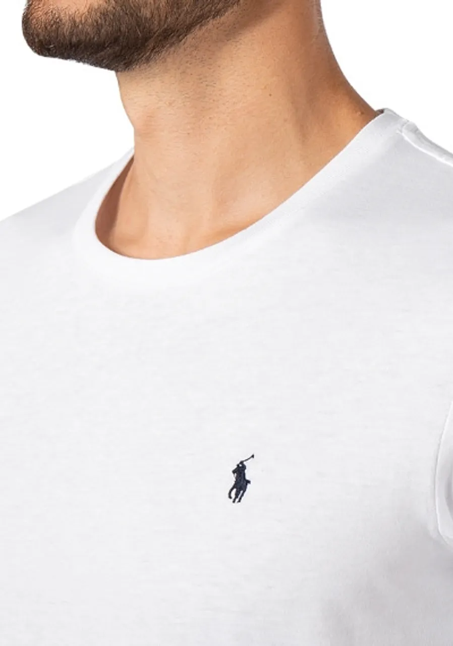 Polo Ralph Lauren Herren T-Shirt weiß Jersey-Baumwolle unifarben