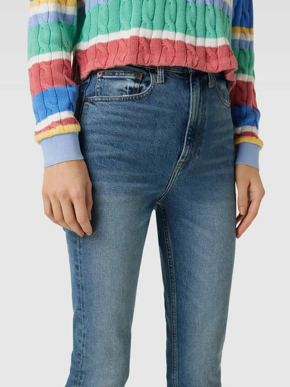 Polo Ralph Lauren High Waist Slim Fit Jeans im 5-Pocket-Design in Jeansblau