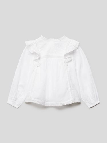 Polo Ralph Lauren Kids Bluse mit Spitzenbesatz Modell 'PRTY WHT' in Weiß
