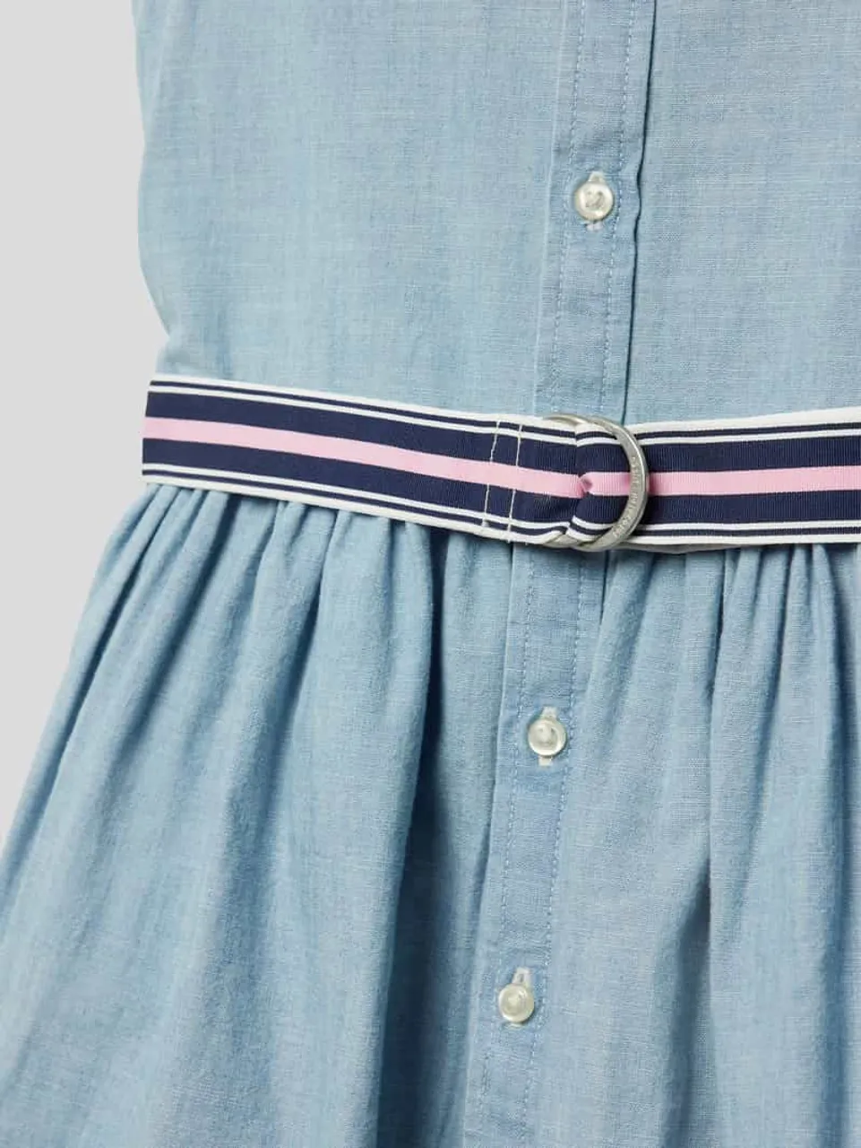 Polo Ralph Lauren Kids Kleid in Denim-Optik mit Gürtel in Hellblau