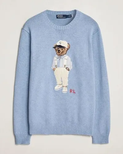 Polo Ralph Lauren Knitted Hemingway Bear Sweater Driftwood Blue