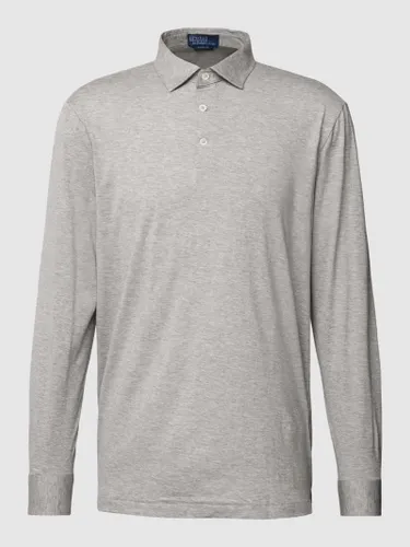 Polo Ralph Lauren Poloshirt mit kurzer Knopfleiste in Mittelgrau