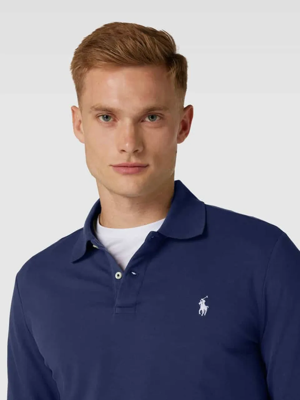 Polo Ralph Lauren Poloshirt mit Label-Stitching in Marine