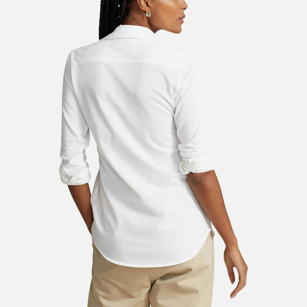 Polo Ralph Lauren Slim-Fit Oxfordhemd aus Baumwollstrick - White
