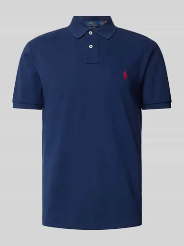 Polo Ralph Lauren Slim Fit Poloshirt mit Label-Stitching in Marine