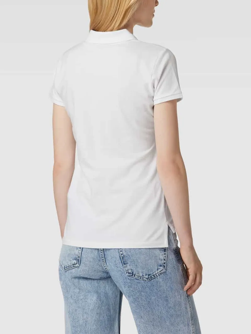 Polo Ralph Lauren Slim Fit Poloshirt mit Logo-Stitching Modell 'JULIE' in Weiss