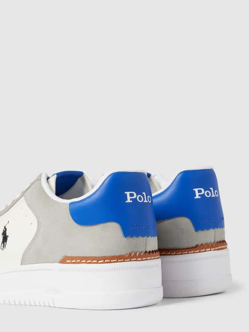 Polo Ralph Lauren Sneaker mit Label-Print Modell 'MASTERS' in Hellgrau