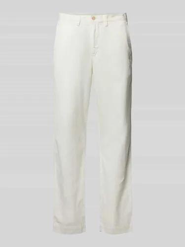Polo Ralph Lauren Straight Fit Hose aus Leinen-Baumwoll-Mix in Weiss