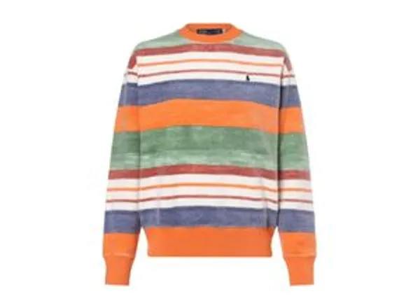 Polo Ralph Lauren Sweatshirt Damen Baumwolle Rundhals gestreift, orange