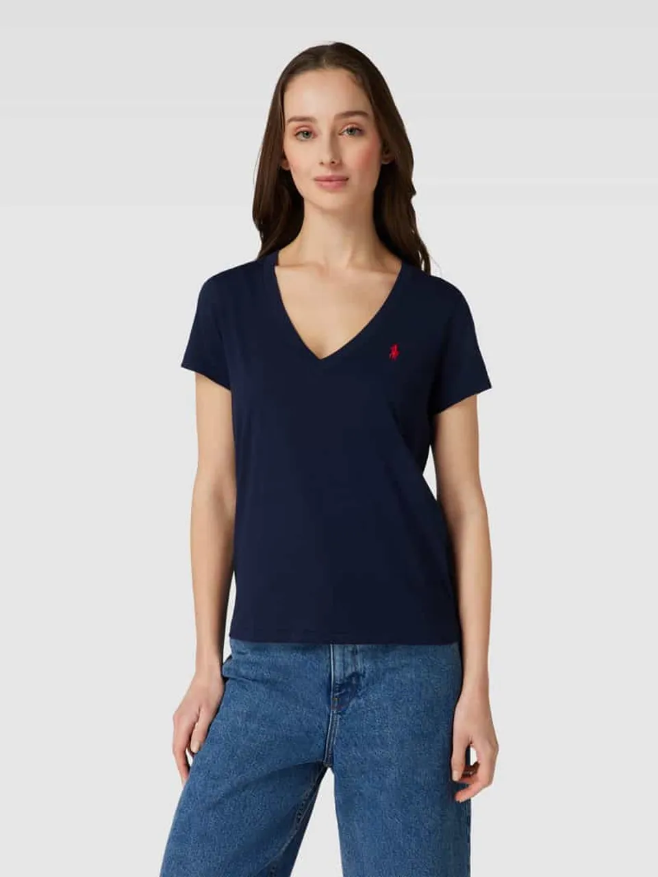 Polo Ralph Lauren T-Shirt mit Label-Stitching in Blau