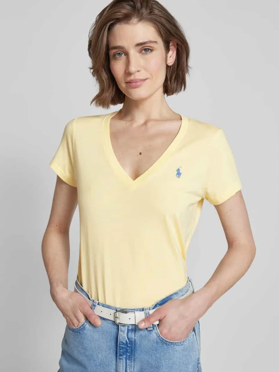 Polo Ralph Lauren T-Shirt mit Logo-Stitching in Gelb