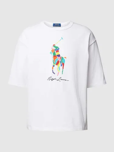 Polo Ralph Lauren T-Shirt mit Logo- und Label-Print in Weiss