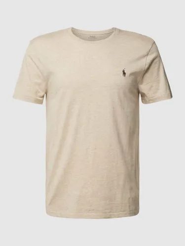 Polo Ralph Lauren T-Shirt mit Rundhalsausschnitt in Beige Melange