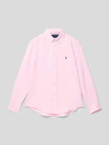 Polo Ralph Lauren Teens Hemd mit Label-Stitching in Hellrosa