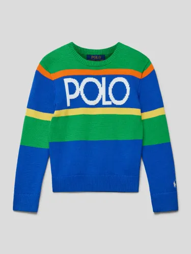 Polo Ralph Lauren Teens Strickpullover mit Label-Print in Blau