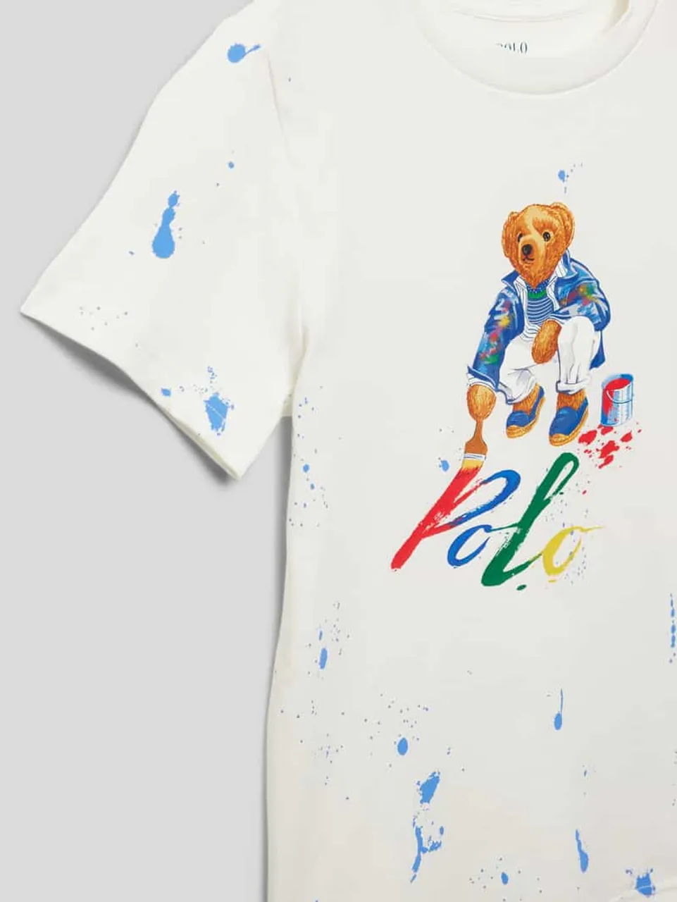 Polo Ralph Lauren Teens T-Shirt mit Motiv-Print Modell 'BEAR' in Offwhite