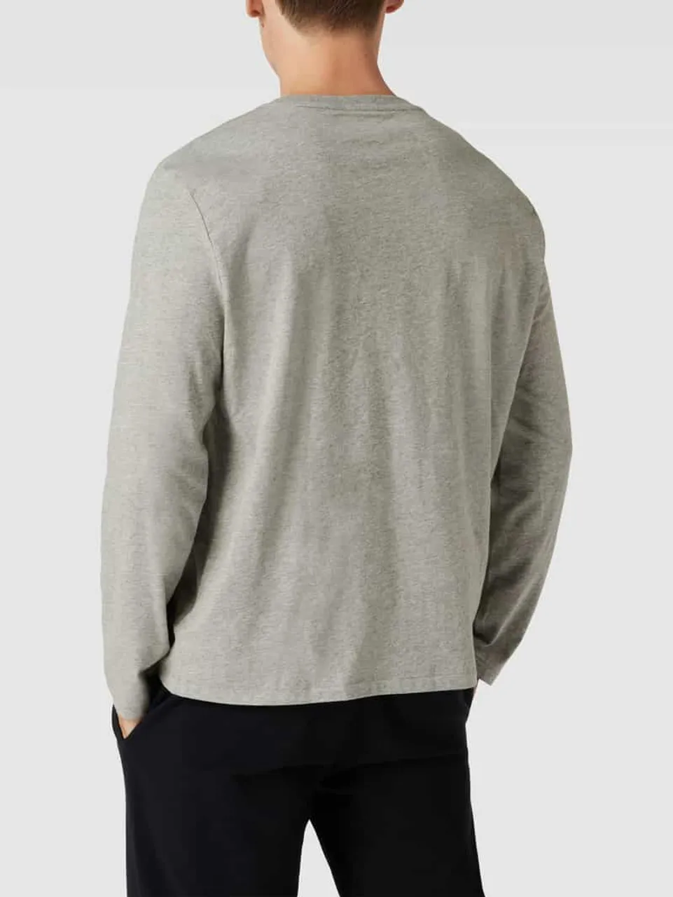 Polo Ralph Lauren Underwear Longsleeve mit Label-Print Modell 'LIQUID' in Mittelgrau Melange