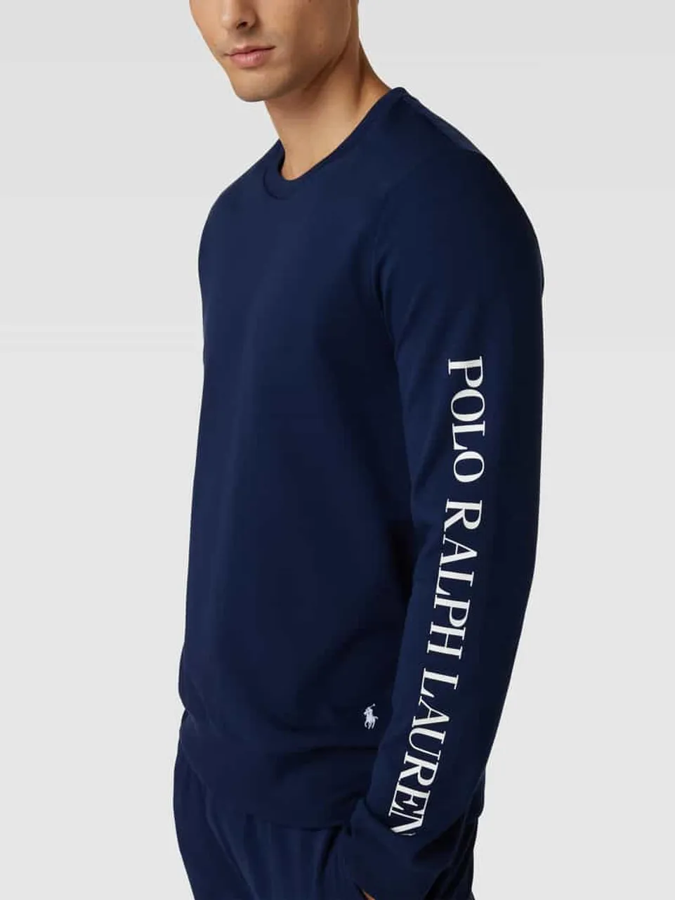 Polo Ralph Lauren Underwear Longsleeve mit Logo-Stitching Modell 'LOOPBACK' in Dunkelblau