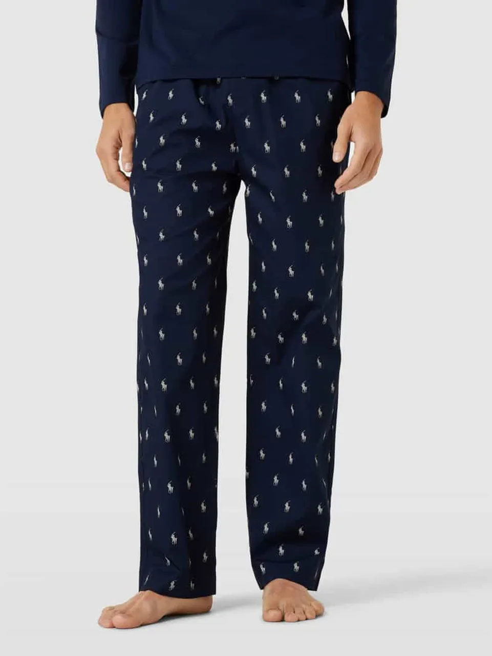 Polo Ralph Lauren Underwear Pyjama-Hose mit Allover-Logo Modell 'WOVEN' in Marine