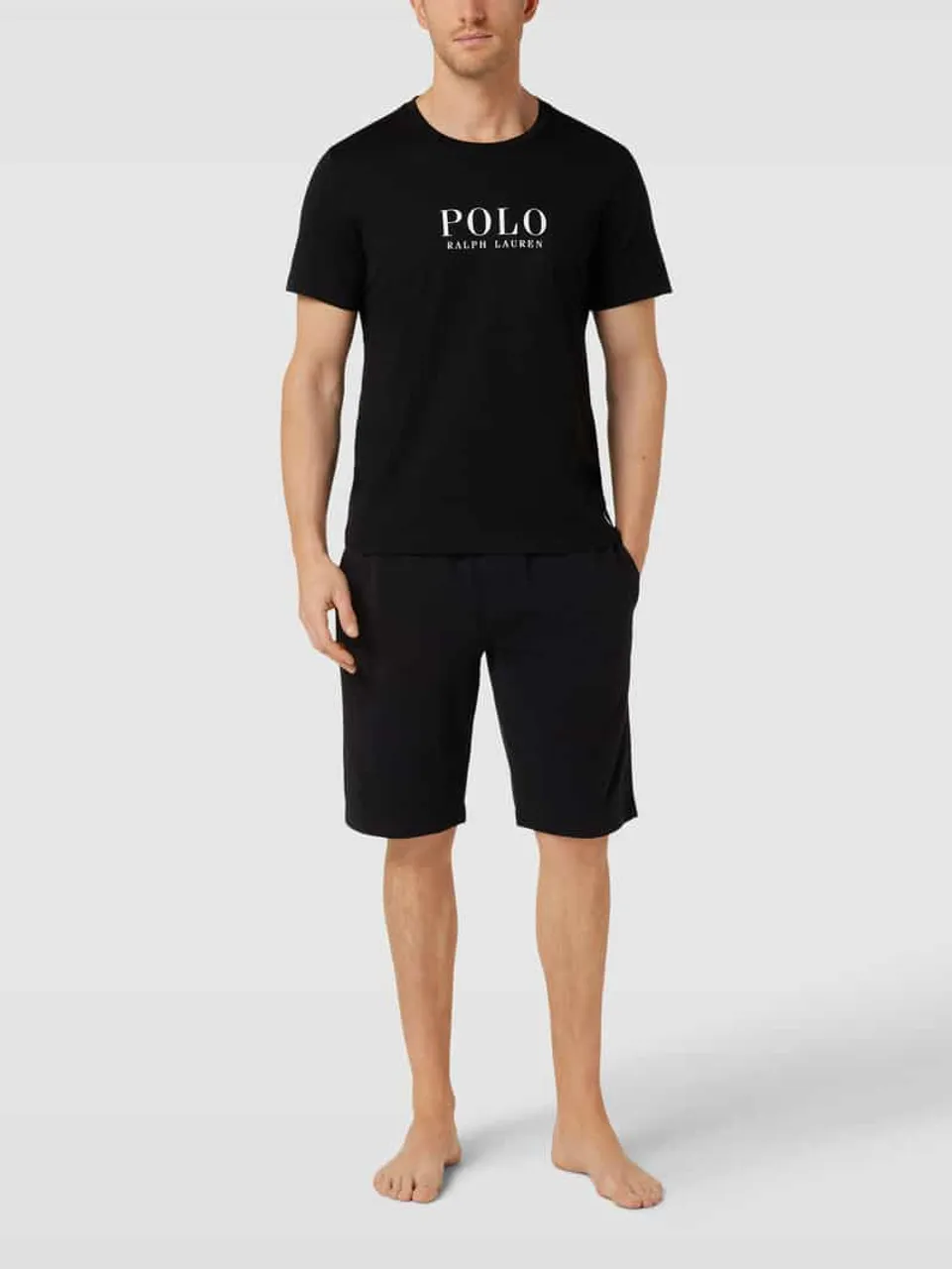 Polo Ralph Lauren Underwear Sweatshorts mit elastischem Logo-Bund Modell 'FLEECE' in Black