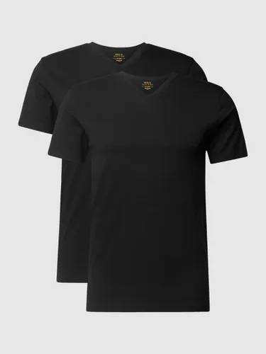 Polo Ralph Lauren Underwear T-Shirt aus Baumwolle mit V-Ausschnitt im 2er-Pack in Black