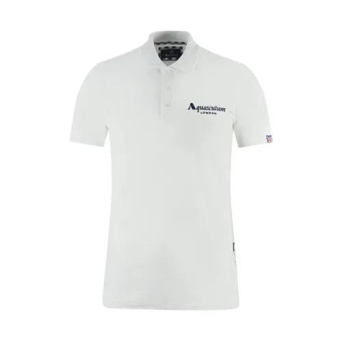 Polo-Shirt aus Baumwolle mit Kontrastlogo Aquascutum