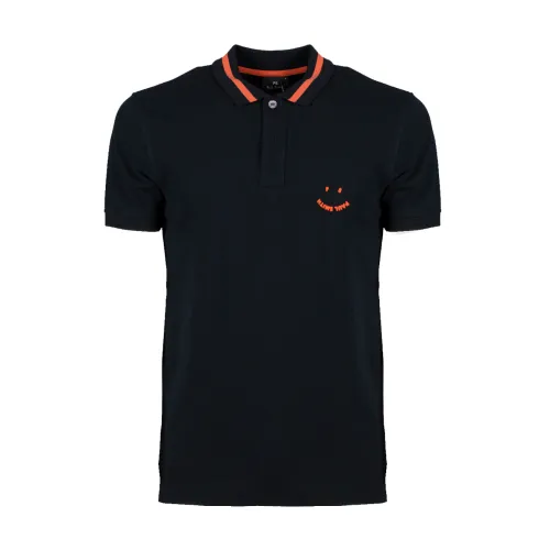 Polo Shirt aus Bio-Baumwolle mit rotem Logo-Druck PS By Paul Smith