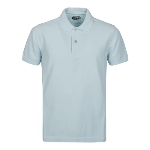 Polo Shirts,Pale Sky Tennis Polo Shirt,Rosa Tennis Piquet Polo Shirt,Schokoladen Tennis Piquet Polo Shirt Tom Ford